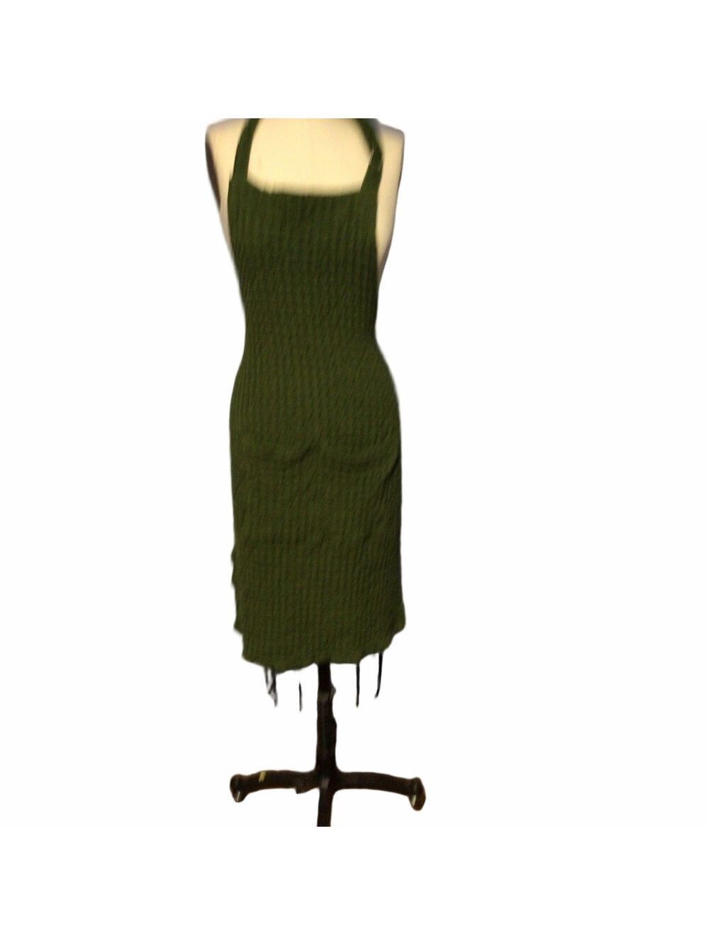 Olive Green Waffle Knit Adjustable Tie-Back Apron – Artisan Kitchen Style